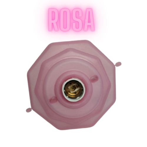 Plafon Octagonal sobrepor Luminária Rosa para Teto com Soquete Minimalista Clean Decoraçao