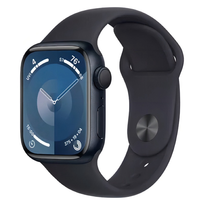 Apple Watch Series 9 GPS + Cellular • Caixa meia-noite de alumínio – 45 mm • Pulseira esportiva meia-noite – M/G