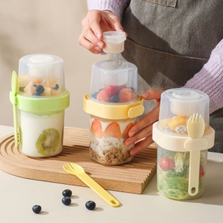 Copo Para Salada De Dupla Camada Caixa Plástica Portátil Multiuso Selada Frutas em Oferta na Shopee