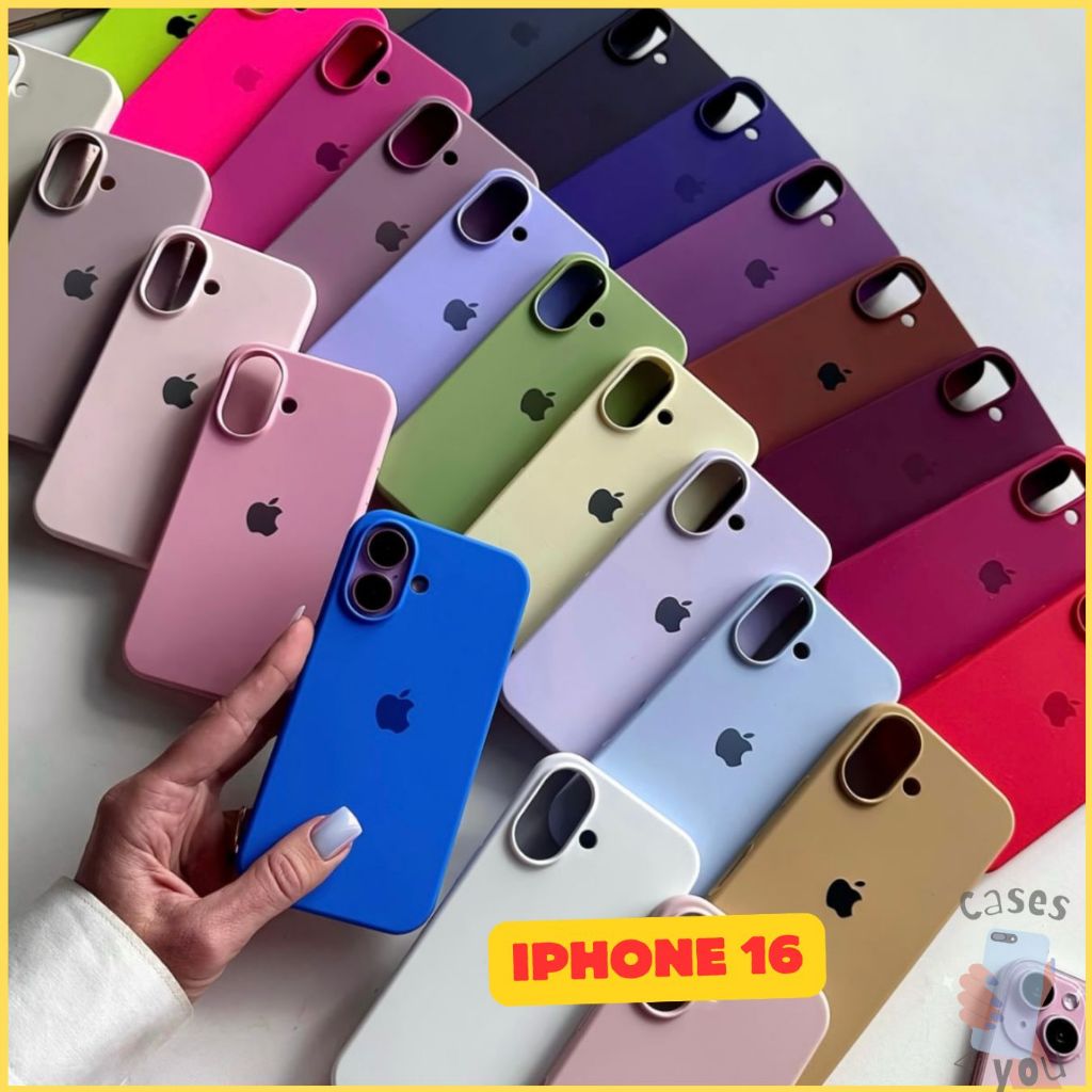 Kit iPhone 16 Capa Capinha Case + Película 3D Cerâmica Privacidade Silicone Aveludada Protetora Logo