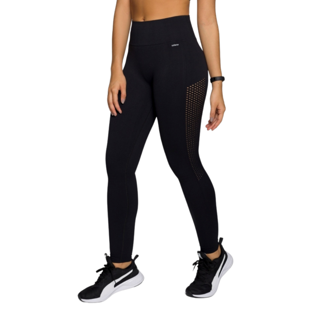Calça Legging Básica Aerada Sem Costura Adulto Selene Fitness Sport Academia Feminino Levanta Bumbum em Oferta na Shopee