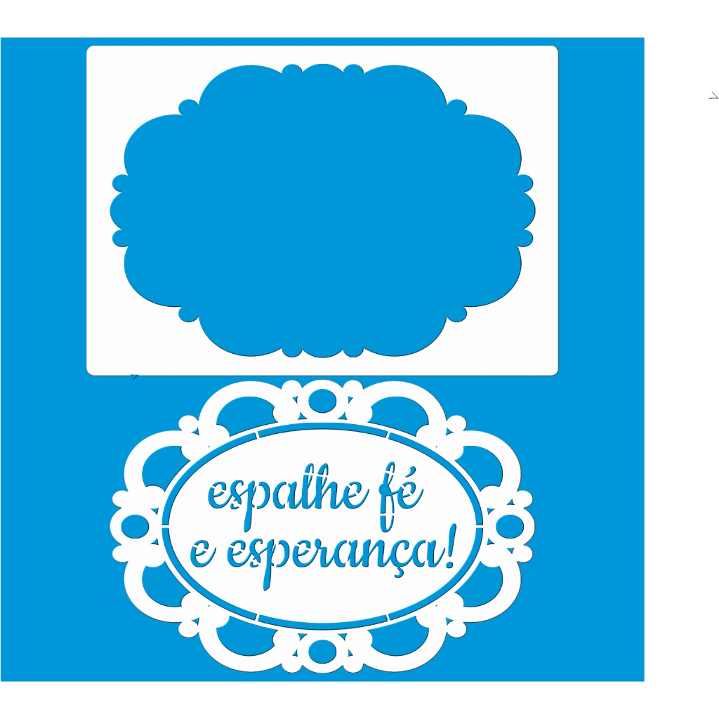 Stencil 21 X 29 Medalhão Espalhe Fé E Esperança Molde Pintura Tecido Mdf Madeira Camiseta Pano Prato