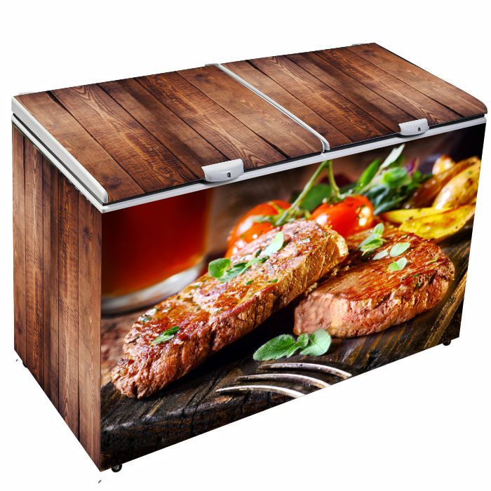 kit adesivo freezer horizontal 170cm x 80cm açougue e supermercados | sem traseira