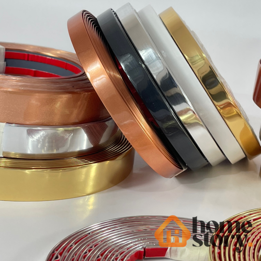 Fita metalizada de pvc para decoração 5 metros com autocolante em Oferta na Shopee