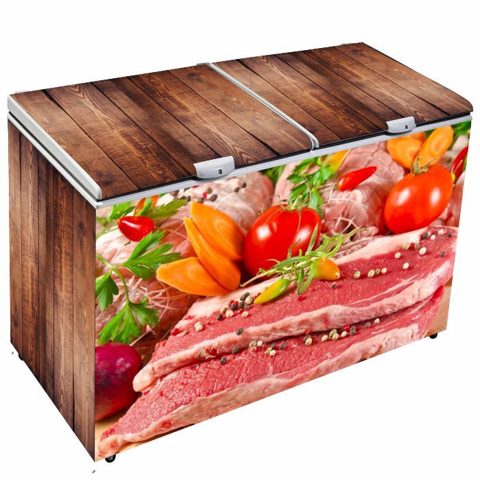 kit completo adesivo freezer horizontal 170cm x 80cm açougue e supermercados