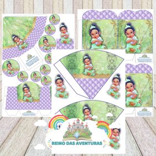 Envio imediato - Kit c/75und lembrancinhas TEMA PRINCESA TIANA BABY PRINCESAS DA DISNEY A PRINCESA E O SAPO (sem nome) em Oferta na Shopee