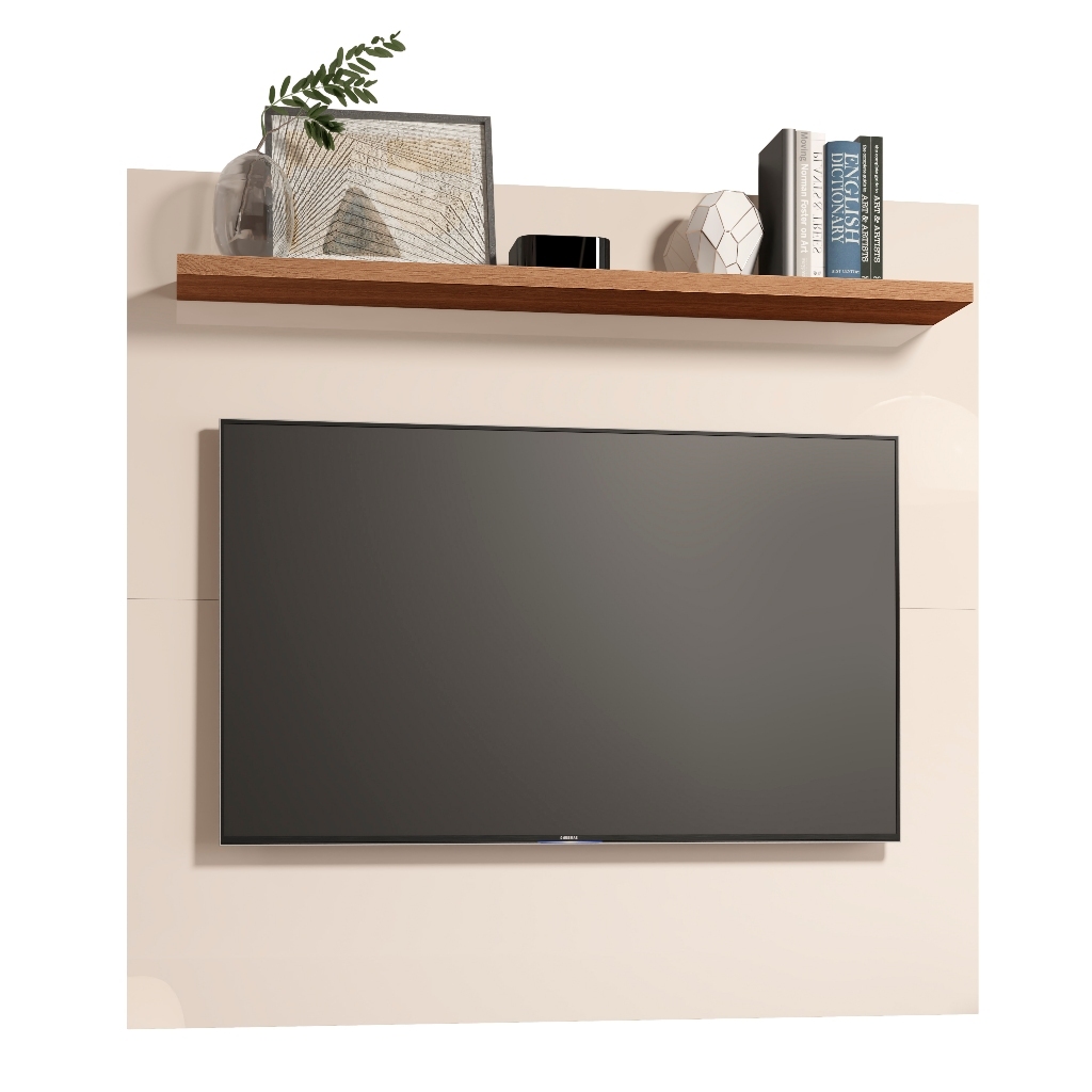 Imagem Painel Televisão Suspenso 32 Polegada Quarto Nicho Rack Retro