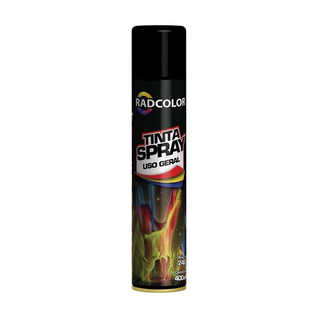 Tinta Spray Preto Fosco Radcolor 400ml em Oferta na Shopee