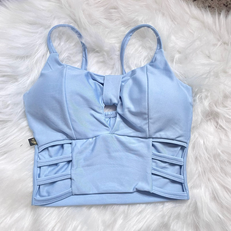 Cropped feminino alcinha decotado croped em Oferta na Shopee