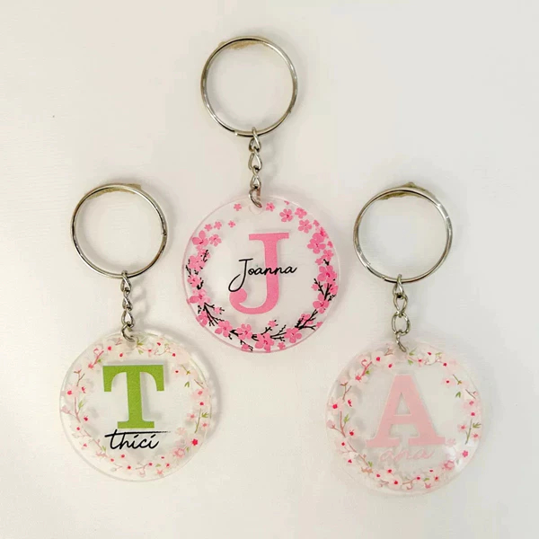 Kit 3 Chaveiro Em Acrílico Personalizado Com Seu Nome E A Inicial em Oferta na Shopee