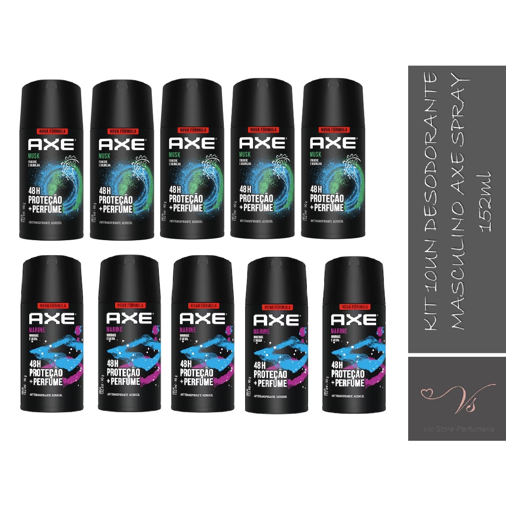Kit 10un Desodorante Antitranspirante Spray Axe Masculino 48h 152ml (Escolha a Fragrância)