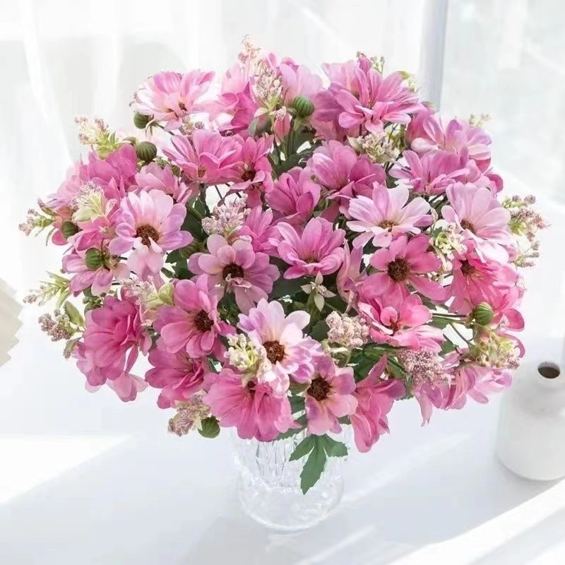 Bouquet Artificial Aster Daisy com 10 Flores--2829/7359 em Oferta na Shopee