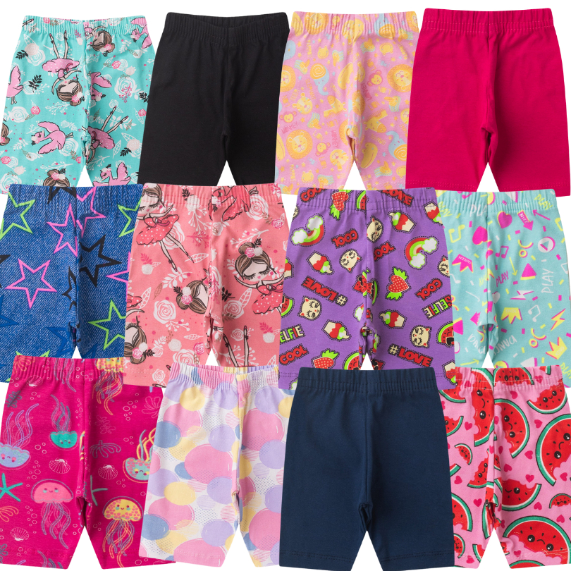 Kit Sortido 3 Bermuda Ciclista Menina Shorts Infantil 1 ao 8