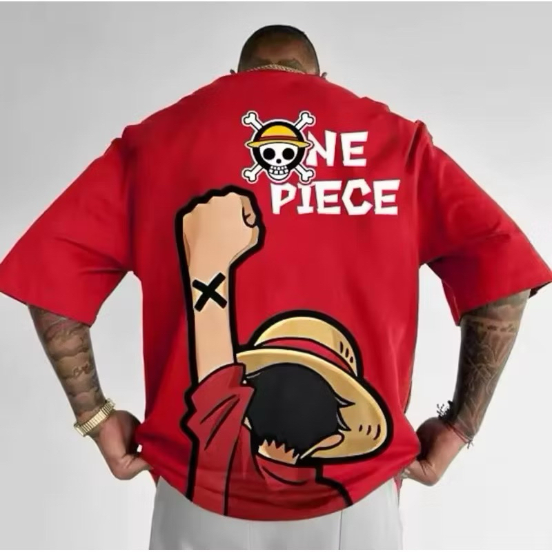 Camiseta Basica Unissex Anime One Piece Personagens Zoro Luffy Juntos Estampa Mãos Só Costas Promoção Envio Rapido