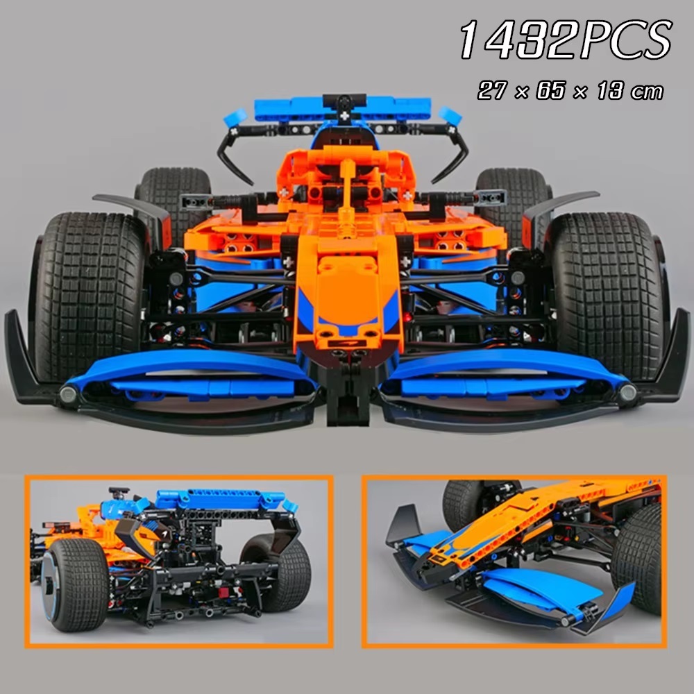 KIT de Montagem Carro F1 Technic Maclaren escala 1:8 1432 pçs Estilo Lego modelo colecionável 65cm