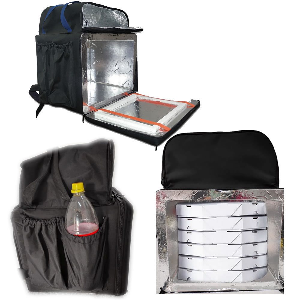 Mochila Térmica Delivery 45L com Isopor para Motoboy e Aplicativos
