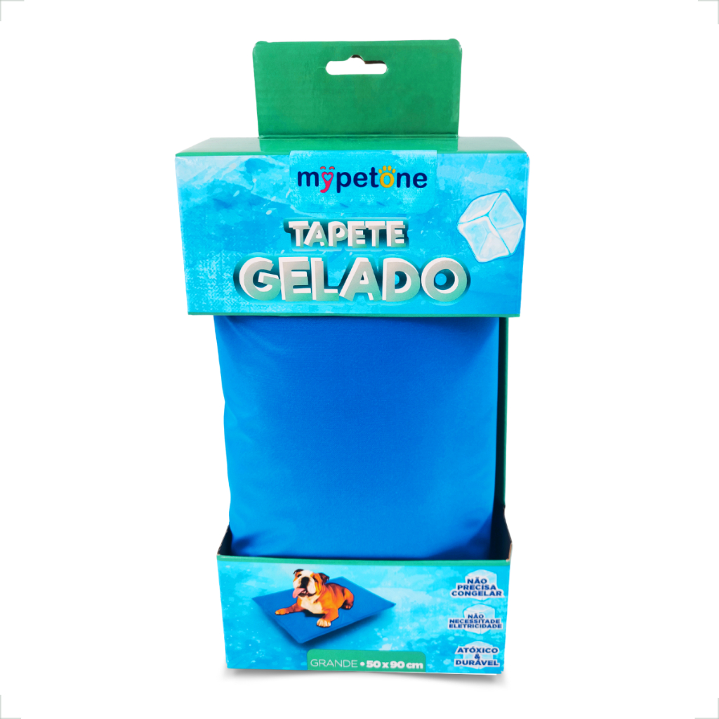 Tapete Gelado Grande Mypetone 90x50 para Cães - Azul - Pets