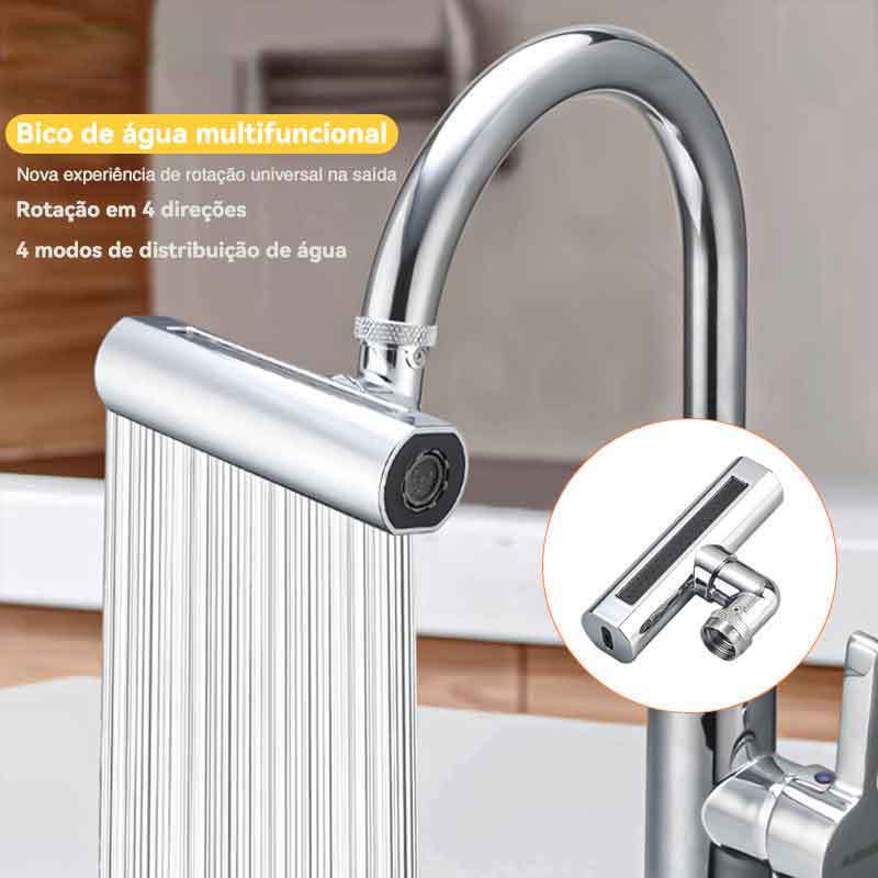 360 ° Rotação 4 Em 1 Bocal Para Torneira De Cozinha Cascata 4-Funções Bocal De Alta Pressã...