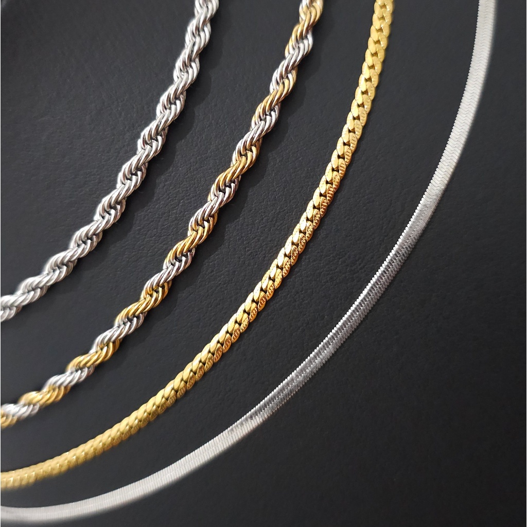 Corrente Masculina Corrente Trançada Baiana Colar Feminino Aço Inoxidavel Cordão Baiano Aço Corrente Colar Feminino
