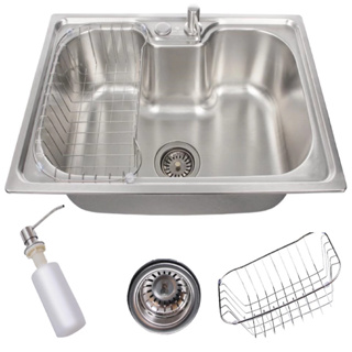 Cuba Para Cozinha Com Acessórios, 40x50x20,5 cm, Gourmet Com Borracha Anti-ruído, Aço Inox Escovado em Oferta na Shopee