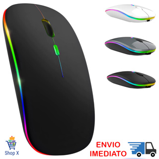 Mouse Sem Fio Recarregável Bluetooth Wireless Led RGB Bateria Interna Ergonômico Silencioso em Oferta na Shopee
