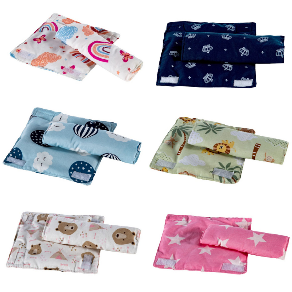 Protetor de Cinto Par para Carrinho e Bebê Conforto Todos os Modelos Estampado Com Velcro
