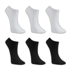 Kit 6 Pares Meia Soquete Algodão Cano Curto Infantil Unissex Menino Menina Conforto Invisível Branca