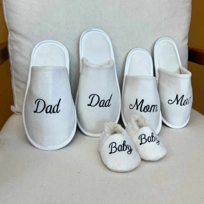 Pantufa Kit Família Mom Dad Baby Presente Especial - Chá Revelação - Mãe e Pai e Filho/Filha