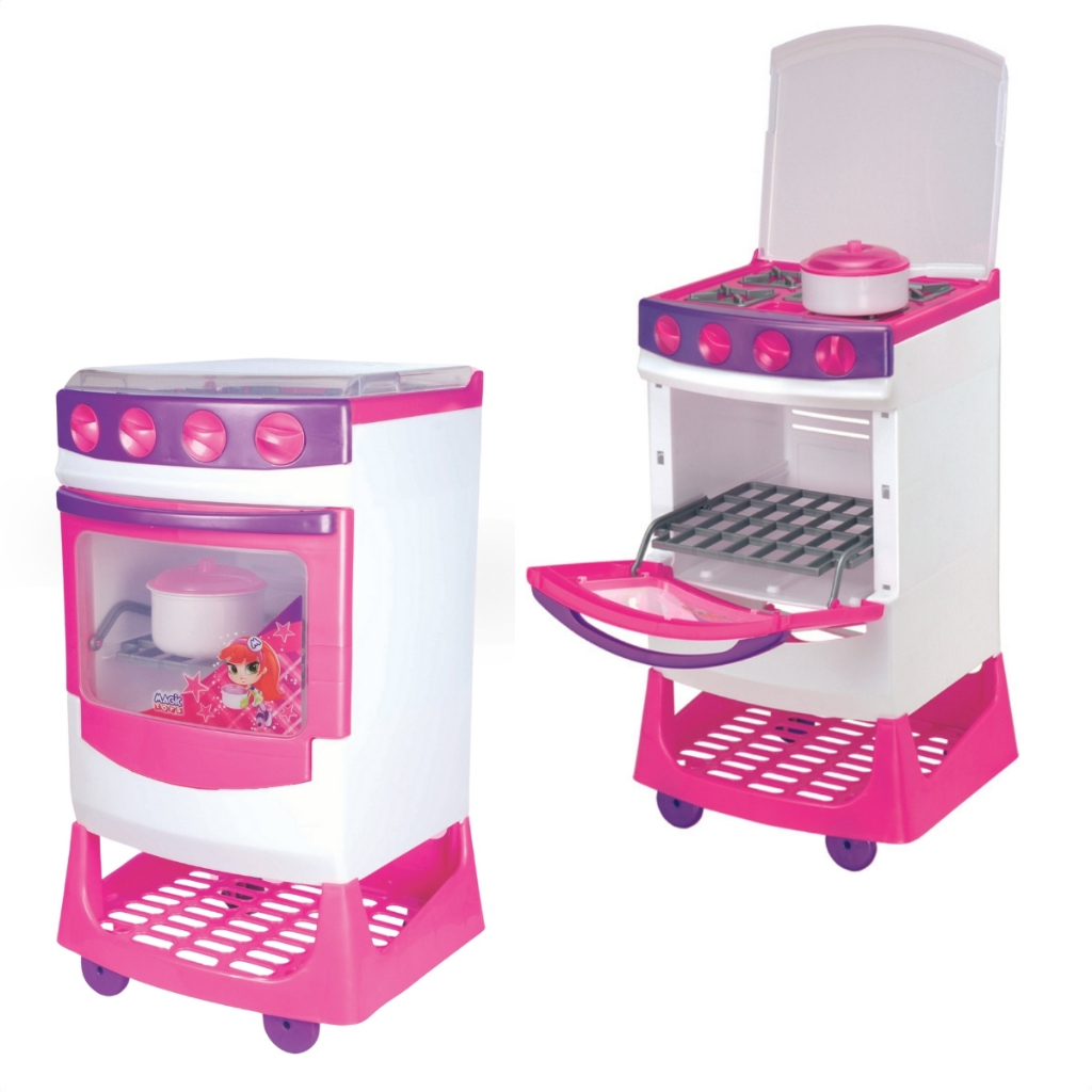 Brinquedo Fogão Infantil Com Panelinhas E Portinhas Abre E Fecha Master Chef - Mom & Baby