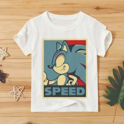Camiseta Infantil Sonic Menino e Menina, blusa infantil