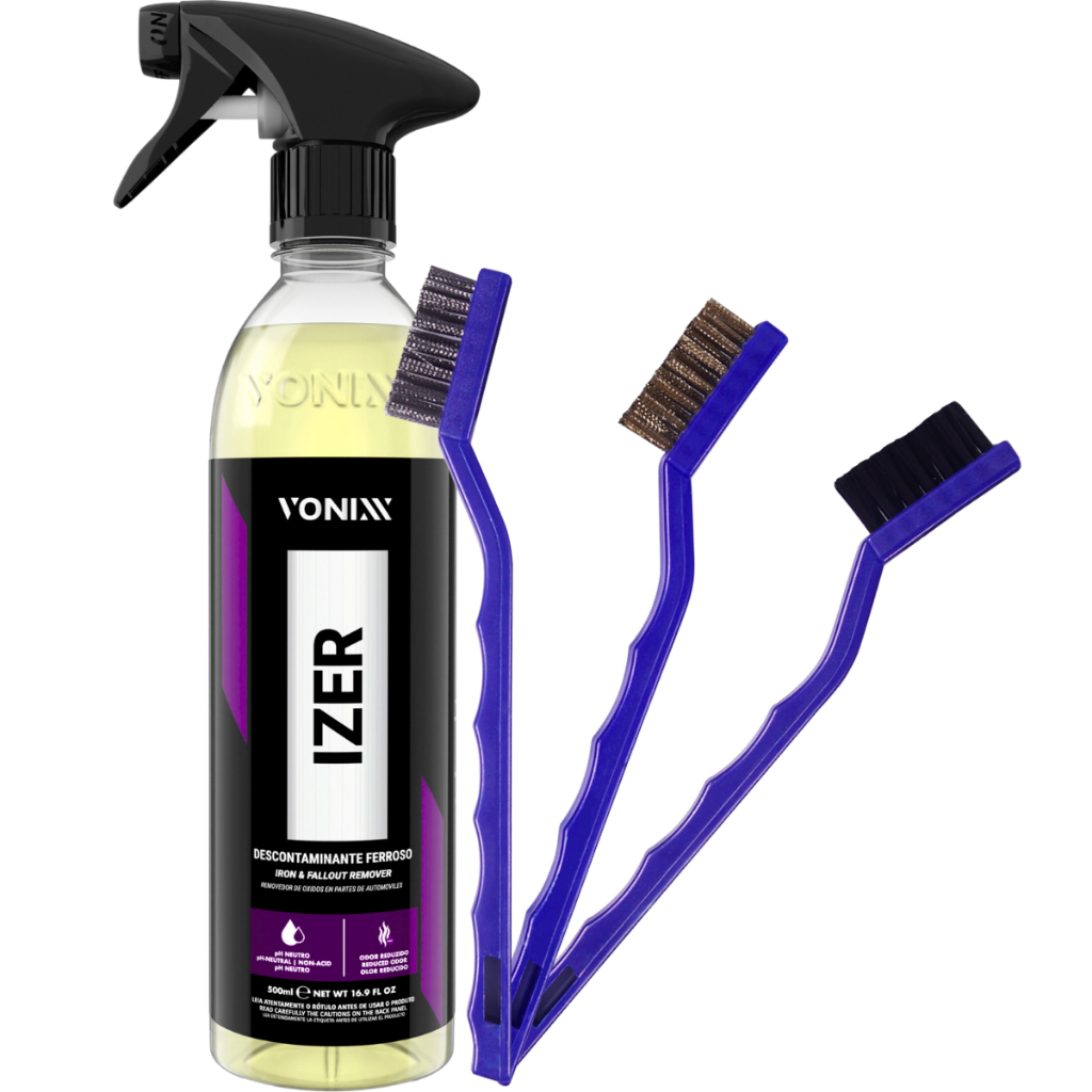 Izer Descontaminante Ferroso + Kit 3 Escovas Vonixx Nylon Aço Latão - Automobiles