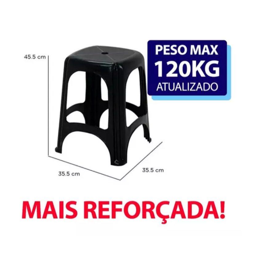 Kit 4 Banquetas Banco De Plástico Tramontina Até 120 Kg Polipropileno Resistente P/ Bar Casa Cozinha - Home & Living