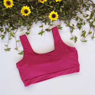 Top Básico Rosa Academia Fitness Forrado e Com Bojo Removível em Oferta na Shopee