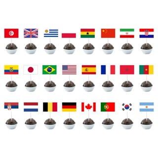 Tags Toppers de Docinhos e Cupcake Bandeira Países Festa nas Nações em Oferta na Shopee