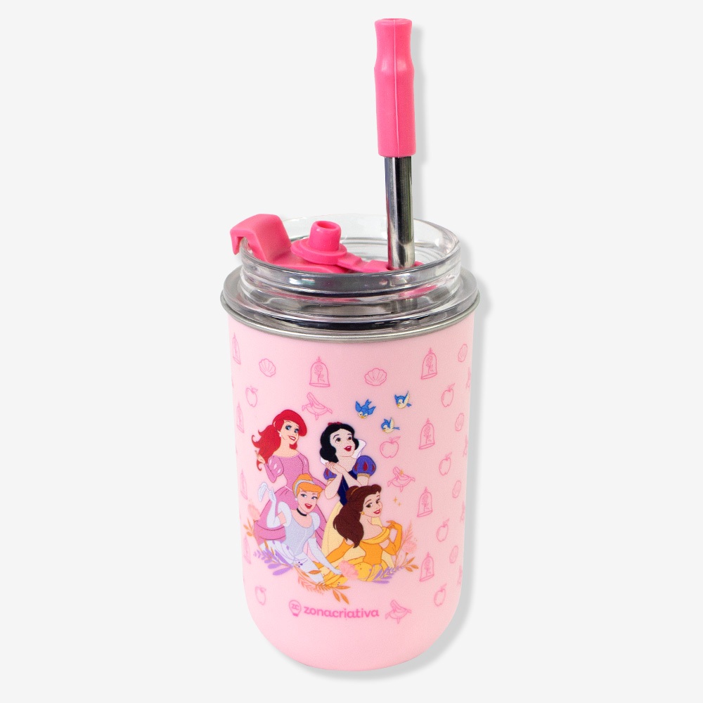 Copo Princesas Neo com Canudo 300ml em Oferta na Shopee