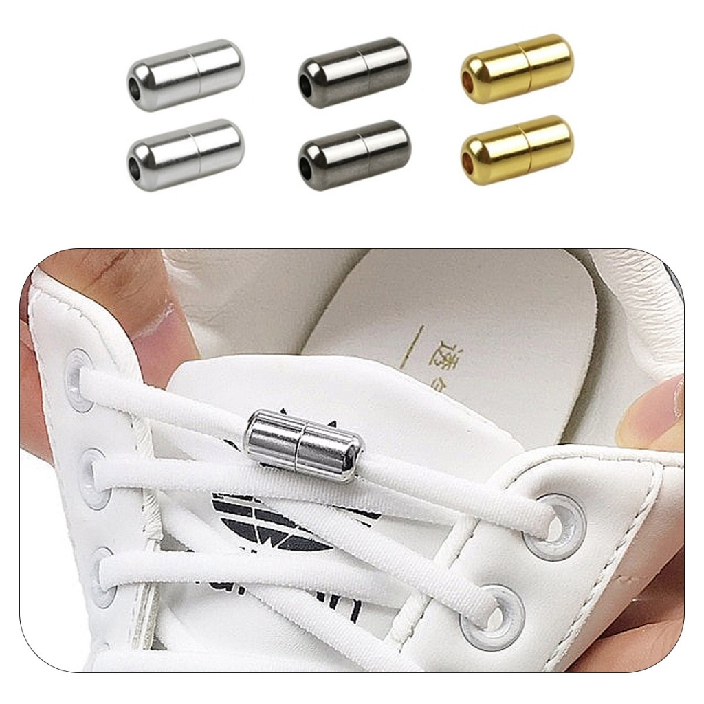 3 Pares - Não Amarre Mais Cadarço Cápsula Rosca P/ Tênis Masculino Feminino Sem Nó