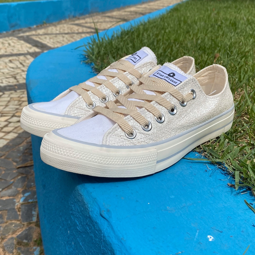 Tênis Tradicional  Feminino Sintetico Glitter Perola Super Promoção Star Universe Tendência Promoção