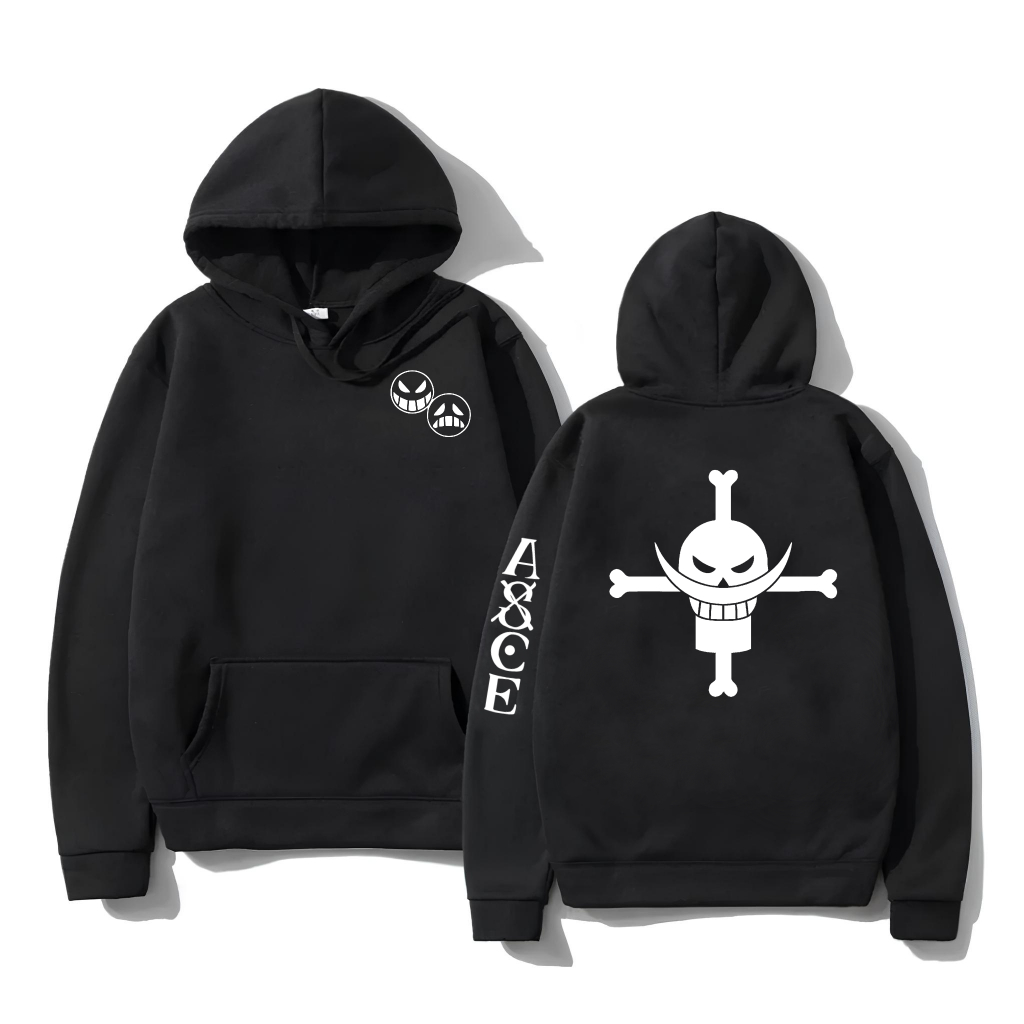 Moletom Blusa de Frio Ace One Piece Barba Branca Anime Luffy Casaco Estampado