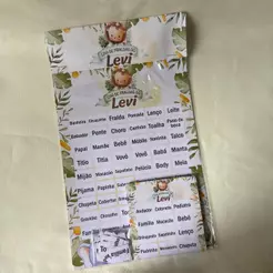 1 Bingo personalizado no tema Safari para chá de bebê - cartelas personalizadas - lembrancinha cha de bebe personalizada