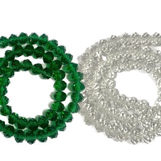 100 Contas de cristal Verde + 100 Cristal Transparente 8mm Vidro p/ Guia Umbanda candomblé em Oferta na Shopee