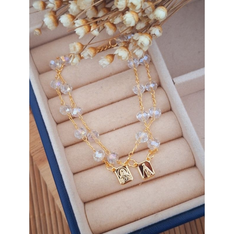 Pulseira Folheado a Ouro Terço Nossa Senhora Aparecida