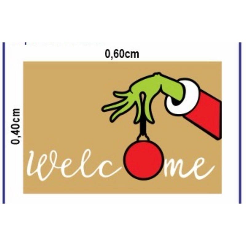Tapete Capacho Welcome de Feliz Natal O Grinch Roubou o Natal 60X40 cm