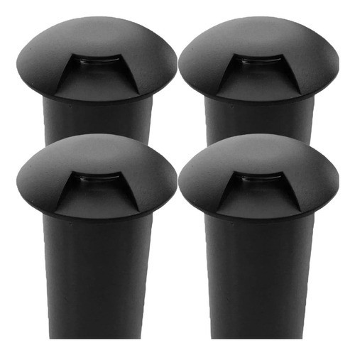 Kit 4 Balizador Preto LED Germany 1W 1 Facho IP65 Bivolt Branco Quente 3000k (Luz Amarelada) em Oferta na Shopee