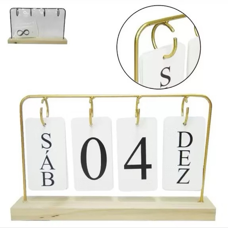 Calendário de Mesa Permanente Decorativo Para Casa