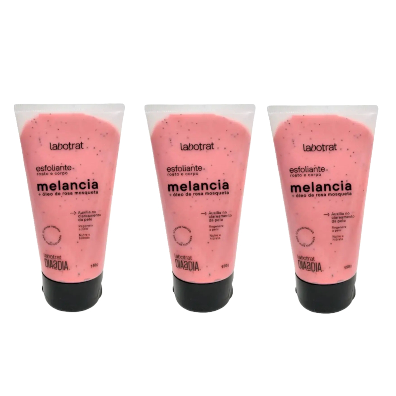 KIT C/3 ESFOLIANTE CORPO/ROSTO LABOTRAT 150G MELANCIA
