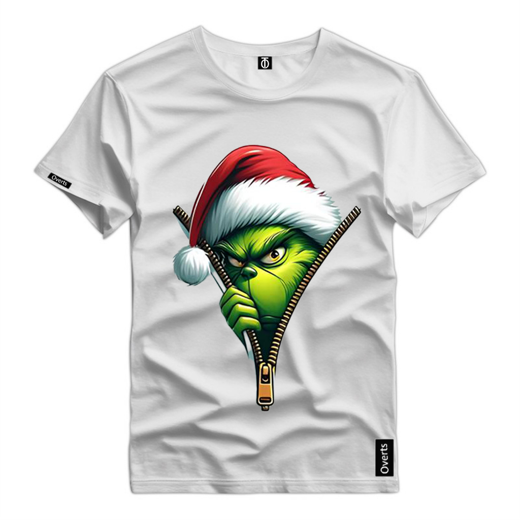 Camiseta Unissex Personagem Grinch Natal Gorro 2024 Camisa Estampada