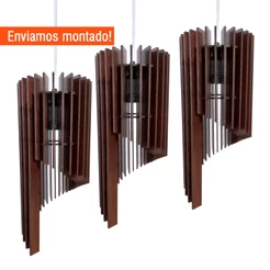 Kit com 3 Luminárias Lindas Lustres Pendentes - Decoração de Casa, Sala, Cozinha e Área Gourmet