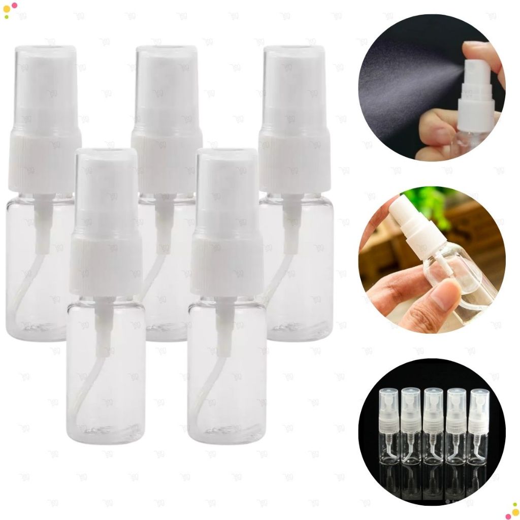 Kit 25 Borrifador 10ml Spray Transparente Frasco Válvula Pulverizador Para Viagens Perfume Água