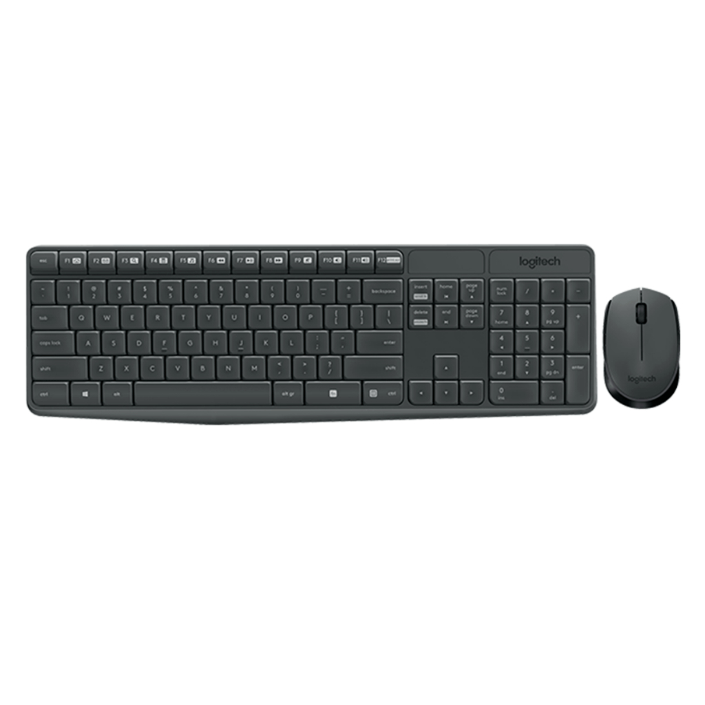 Kit Teclado e Mouse Sem Fio ABNT2 Português Brasil Logitech Cinza Wireless MK235 Logitech