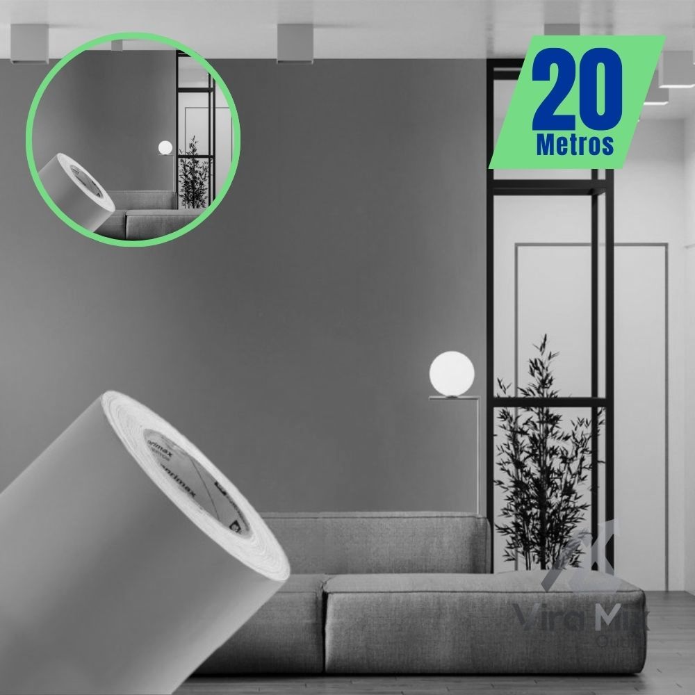 Papel Adesivo Premium Cinza  – Revestimento Texturizado para Móveis, Paredes Eletrodomésticos 5 M x 45 cm